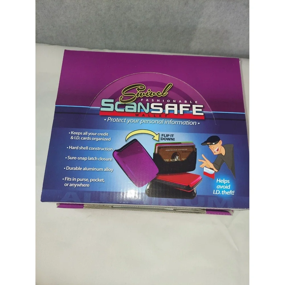 Case of 24 Aluminum‎ Swivel Scan Safe Credit Card Case Holder Anti RFID Scanning